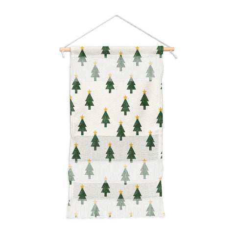 Little Arrow Design Co simple xmas trees on cream Wall Hanging Portrait