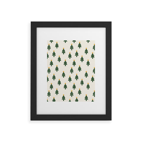 Little Arrow Design Co simple xmas trees on cream Framed Art Print