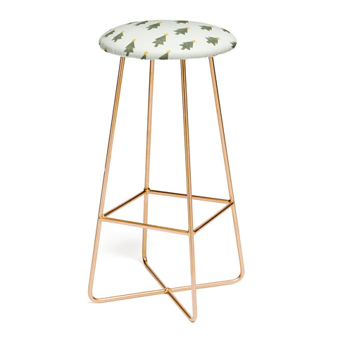Little Arrow Design Co simple xmas trees on sage Bar Stool