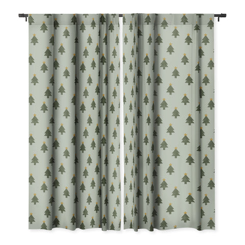 Little Arrow Design Co simple xmas trees on sage Blackout Non Repeat