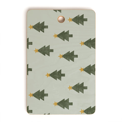 Little Arrow Design Co simple xmas trees on sage Cutting Board Rectangle