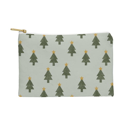 Little Arrow Design Co simple xmas trees on sage Pouch