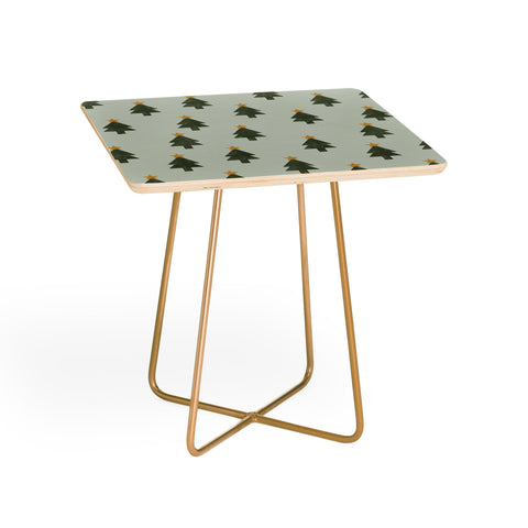 Little Arrow Design Co simple xmas trees on sage Side Table