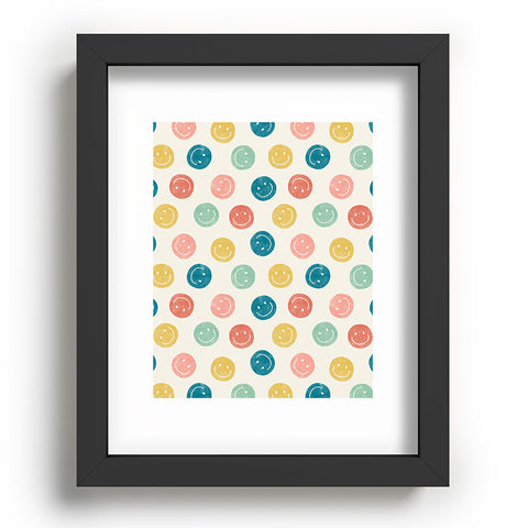 Little Arrow Design Co smiley faces multicolor Recessed Framing Rectangle