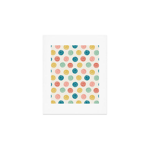 Little Arrow Design Co smiley faces multicolor Art Print