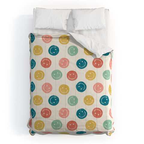 Little Arrow Design Co smiley faces multicolor Comforter