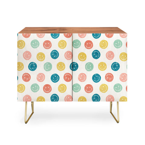 Little Arrow Design Co smiley faces multicolor Credenza