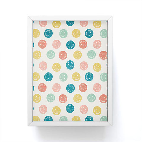 Little Arrow Design Co smiley faces multicolor Framed Mini Art Print