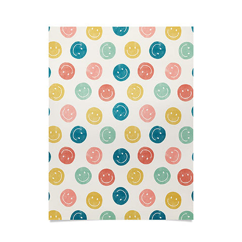 Little Arrow Design Co smiley faces multicolor Poster