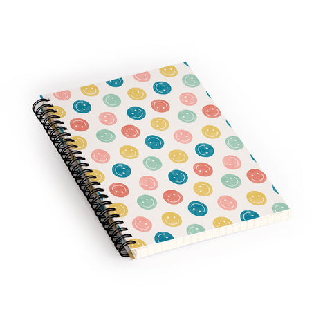 Little Arrow Design Co smiley faces multicolor Spiral Notebook