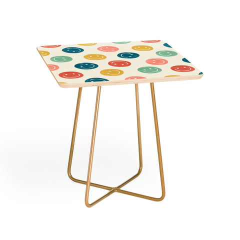 Little Arrow Design Co smiley faces multicolor Side Table