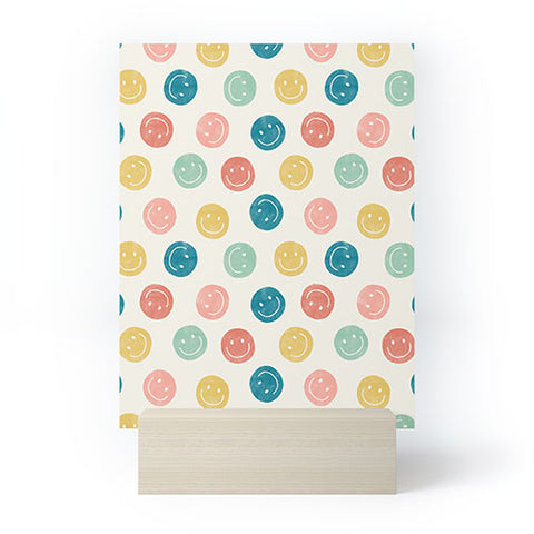 Little Arrow Design Co smiley faces multicolor Mini Art Print