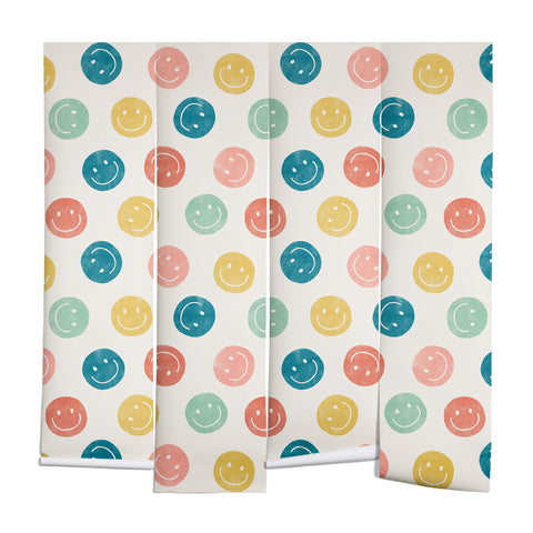 Little Arrow Design Co smiley faces multicolor Wall Mural