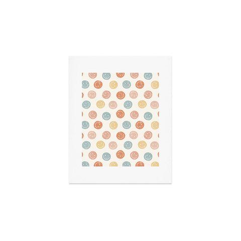 Little Arrow Design Co smiley faces neutrals Art Print