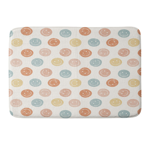 Little Arrow Design Co smiley faces neutrals Memory Foam Bath Mat