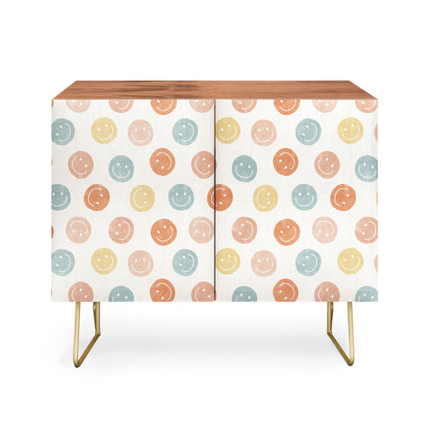 Little Arrow Design Co smiley faces neutrals Credenza