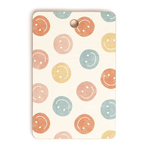Little Arrow Design Co smiley faces neutrals Cutting Board Rectangle