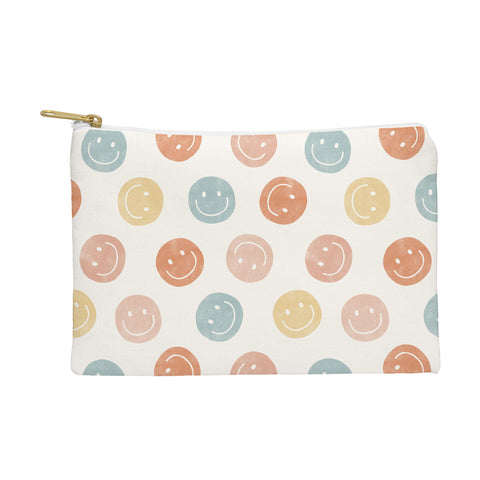 Little Arrow Design Co smiley faces neutrals Pouch