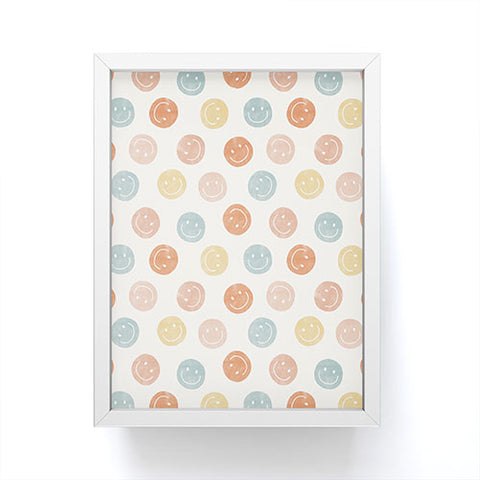 Little Arrow Design Co smiley faces neutrals Framed Mini Art Print