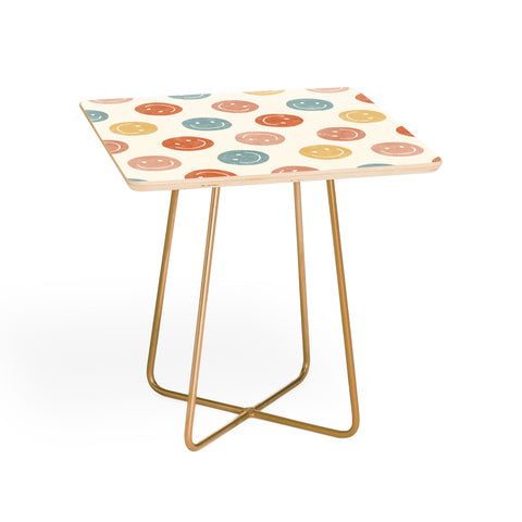 Little Arrow Design Co smiley faces neutrals Side Table