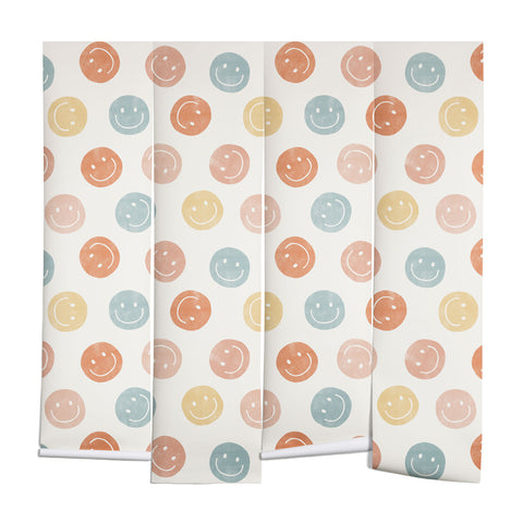 Little Arrow Design Co smiley faces neutrals Wall Mural