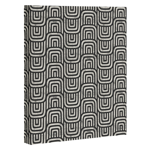 Little Arrow Design Co square scallop charcoal Art Canvas