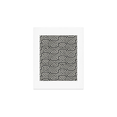 Little Arrow Design Co square scallop charcoal Art Print