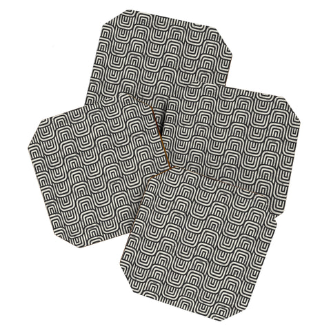 Little Arrow Design Co square scallop charcoal Coaster Set