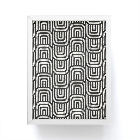 Little Arrow Design Co square scallop charcoal Framed Mini Art Print