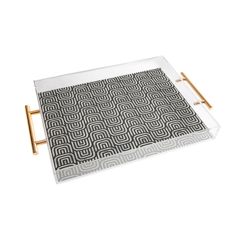 Little Arrow Design Co square scallop charcoal Acrylic Tray
