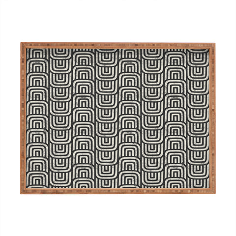 Little Arrow Design Co square scallop charcoal Rectangular Tray