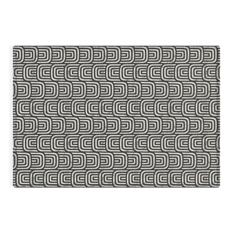 Little Arrow Design Co square scallop charcoal Outdoor Rug