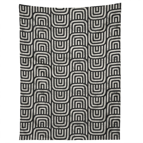 Little Arrow Design Co square scallop charcoal Tapestry