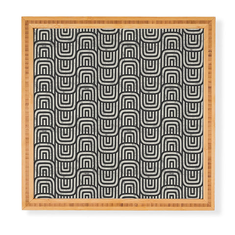 Little Arrow Design Co square scallop charcoal Framed Wall Art