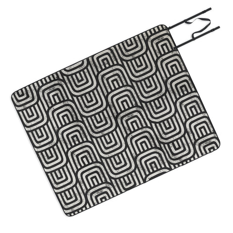 Little Arrow Design Co square scallop charcoal Picnic Blanket
