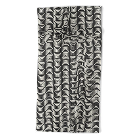 Little Arrow Design Co square scallop charcoal Beach Towel