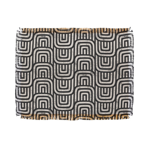 Little Arrow Design Co square scallop charcoal Throw Blanket