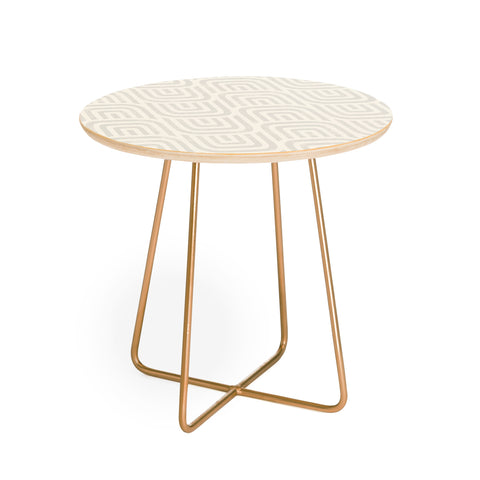 Little Arrow Design Co square scallop cream Round Side Table