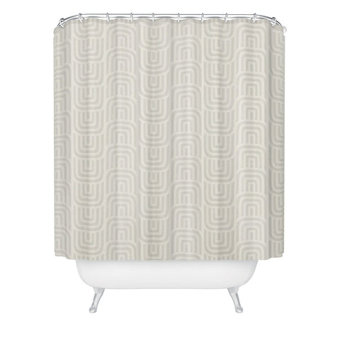 Little Arrow Design Co square scallop cream Shower Curtain