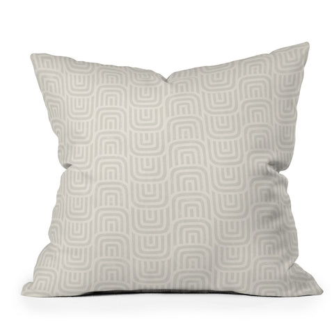 Little Arrow Design Co square scallop cream Outdoor Throw Pillow