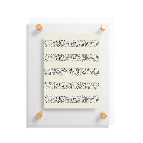 Little Arrow Design Co stippled stripes cream black Floating Acrylic Print