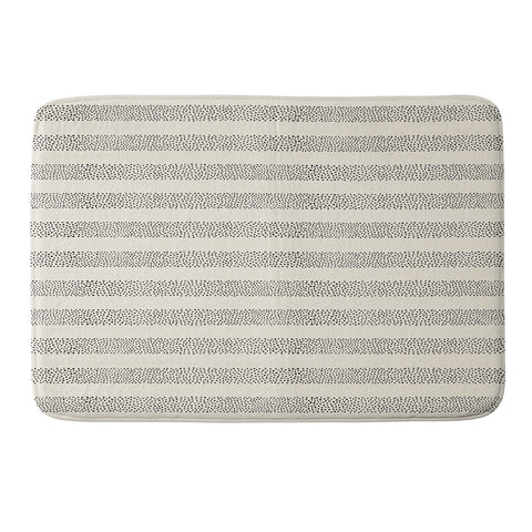 Little Arrow Design Co stippled stripes cream black Memory Foam Bath Mat