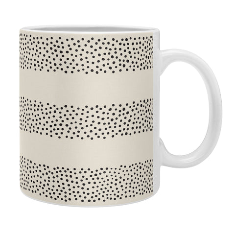 Little Arrow Design Co stippled stripes cream black Coffee Mug