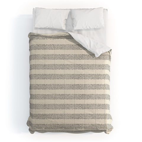 Little Arrow Design Co stippled stripes cream black Comforter