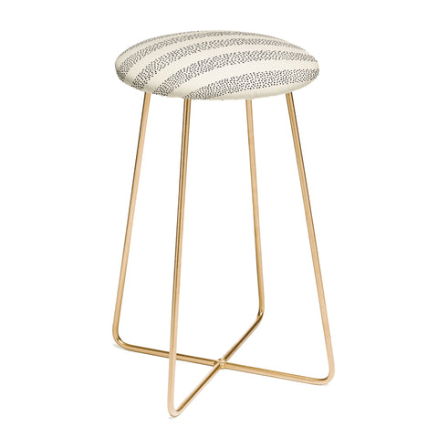 Little Arrow Design Co stippled stripes cream black Counter Stool