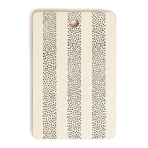 Little Arrow Design Co stippled stripes cream black Cutting Board Rectangle