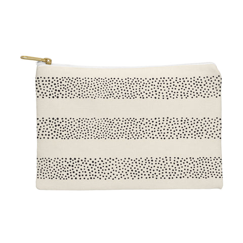 Little Arrow Design Co stippled stripes cream black Pouch