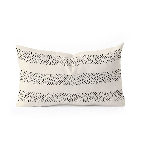 Little Arrow Design Co stippled stripes cream black Oblong Throw Pillow