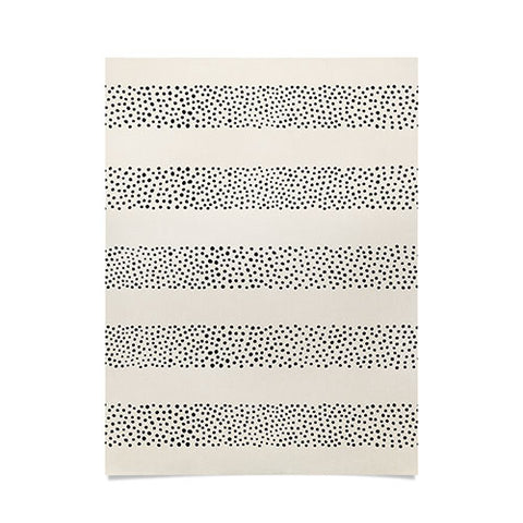 Little Arrow Design Co stippled stripes cream black Poster
