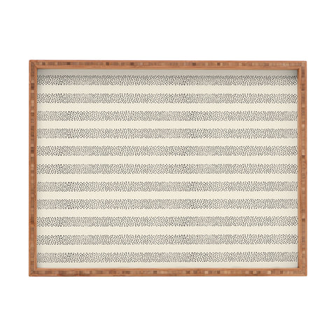 Little Arrow Design Co stippled stripes cream black Rectangular Tray